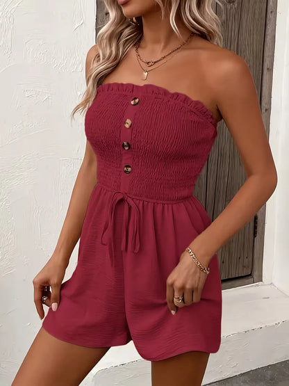 Combinaison bustier à jambes larges