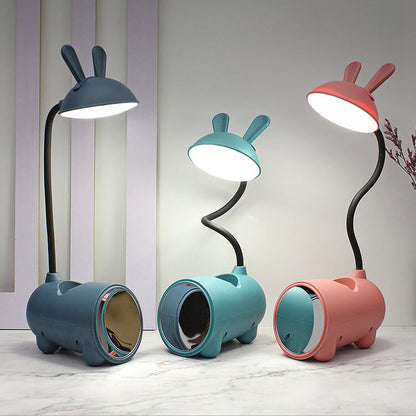 LED desk lamp with rabbit design and pen holder – Touch and dimmable