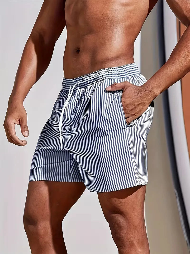 Short de bain à motif rayé