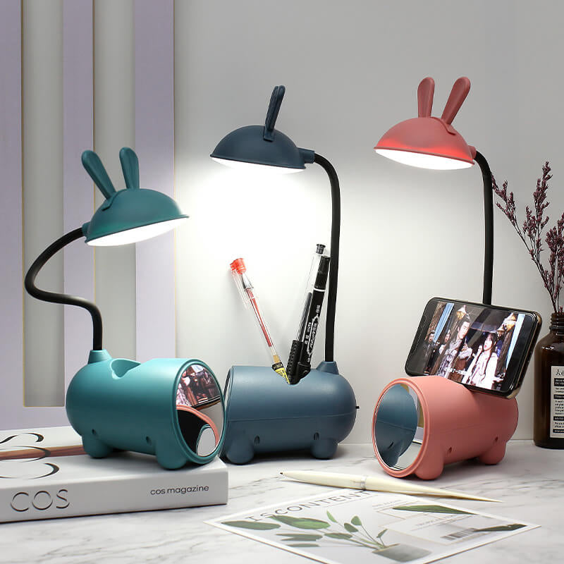 LED desk lamp with rabbit design and pen holder – Touch and dimmable