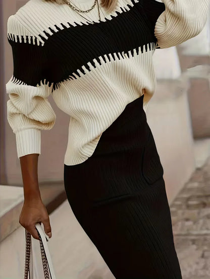 Ensemble deux pièces avec texture côtelée