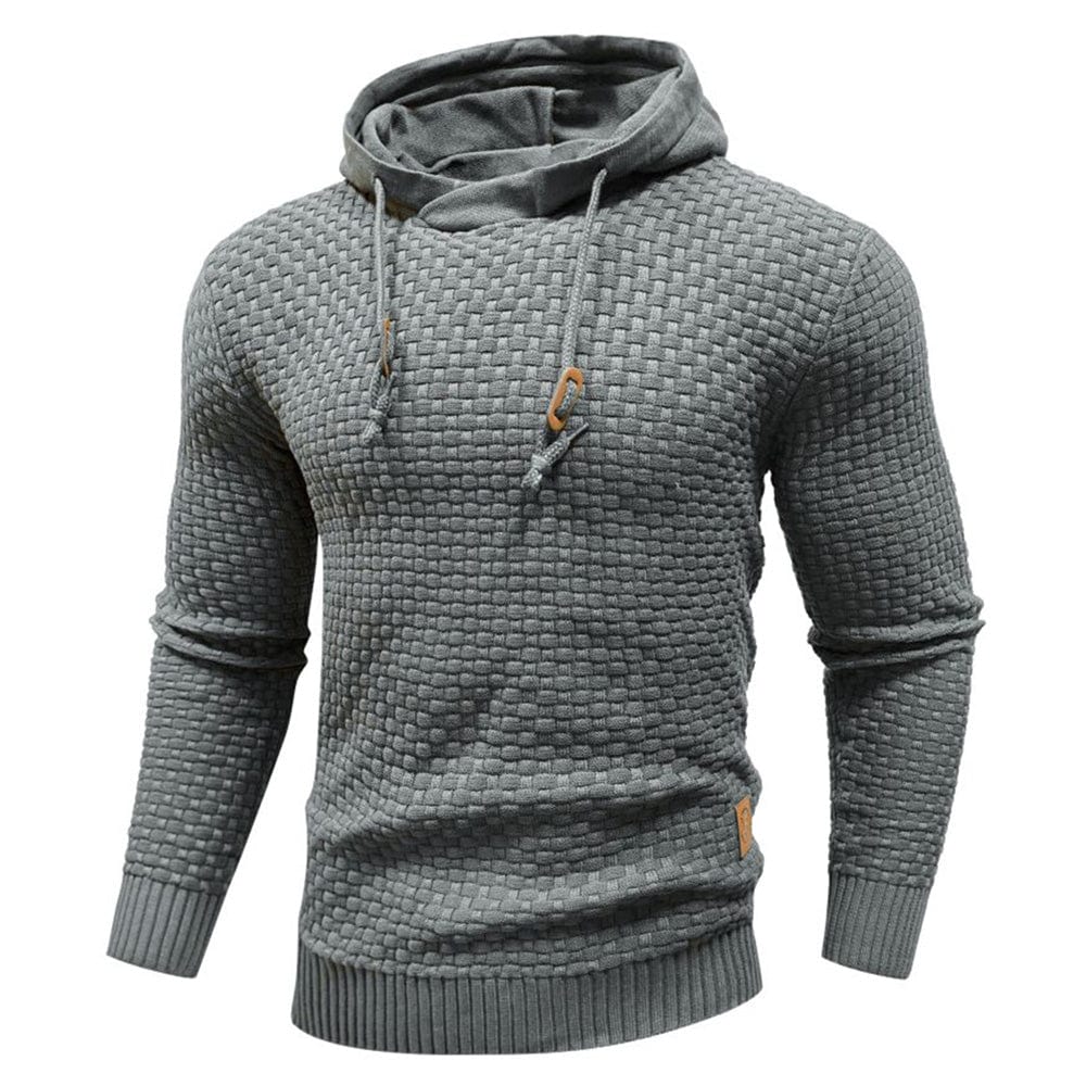 Robusta felpa con cappuccio da uomo con struttura waffle – Calda, resistente e confortevole