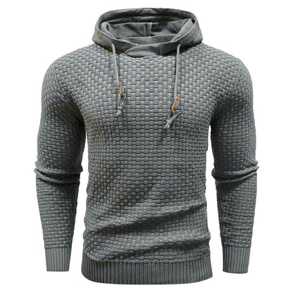 Robusta felpa con cappuccio da uomo con struttura waffle – Calda, resistente e confortevole