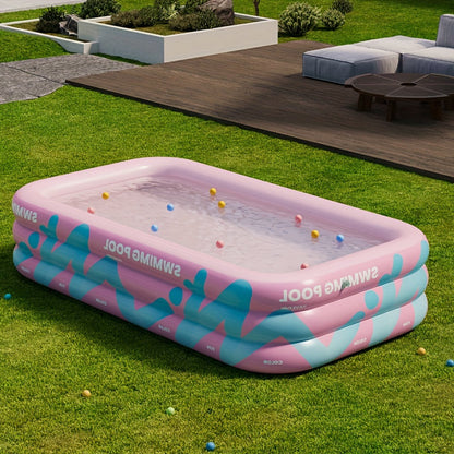 Piscina hinchable alegre para el jardín – PVC resistente, perfecta para fiestas de verano y diversión en familia