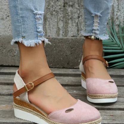Lightweight Platform Wedge Sandals with Hemp Rope