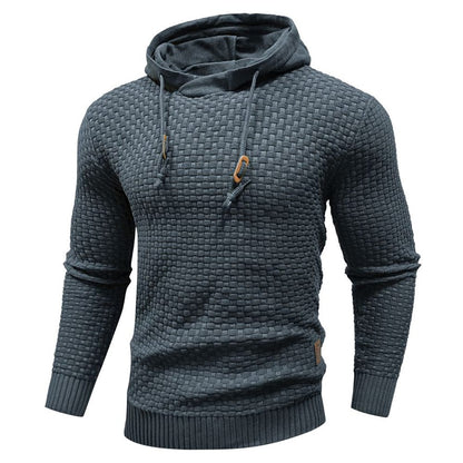 Robusta felpa con cappuccio da uomo con struttura waffle – Calda, resistente e confortevole