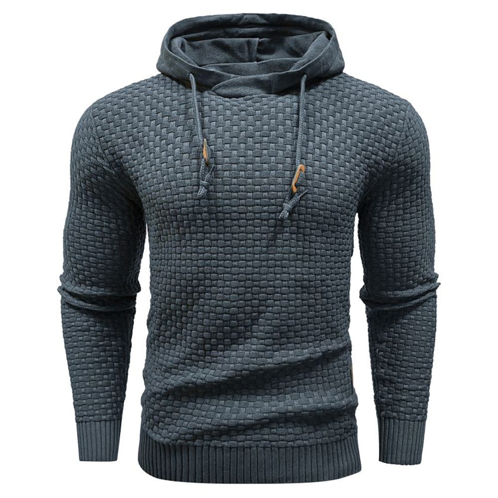 Robusta felpa con cappuccio da uomo con struttura waffle – Calda, resistente e confortevole