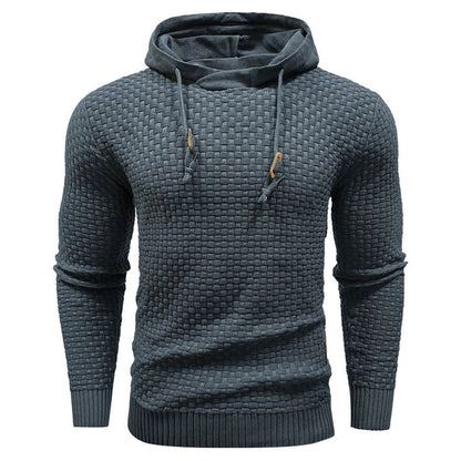 Robusta felpa con cappuccio da uomo con struttura waffle – Calda, resistente e confortevole