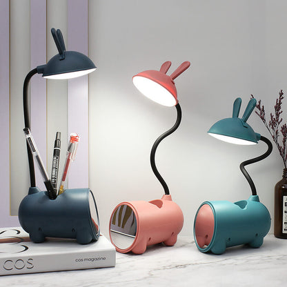 LED desk lamp with rabbit design and pen holder – Touch and dimmable
