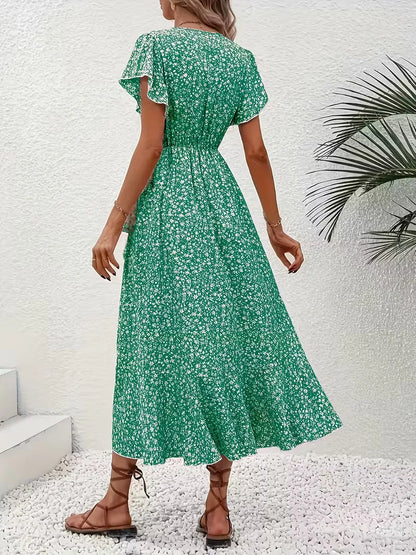 Robe portefeuille à fleurs