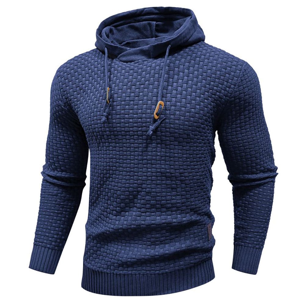 Robusta felpa con cappuccio da uomo con struttura waffle – Calda, resistente e confortevole