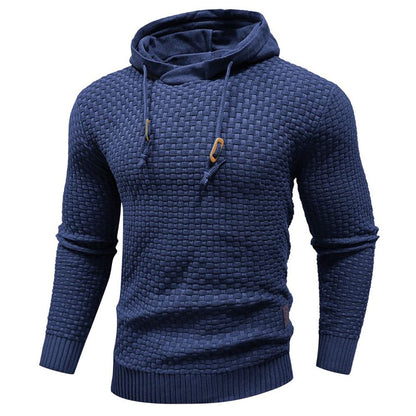 Robusta felpa con cappuccio da uomo con struttura waffle – Calda, resistente e confortevole