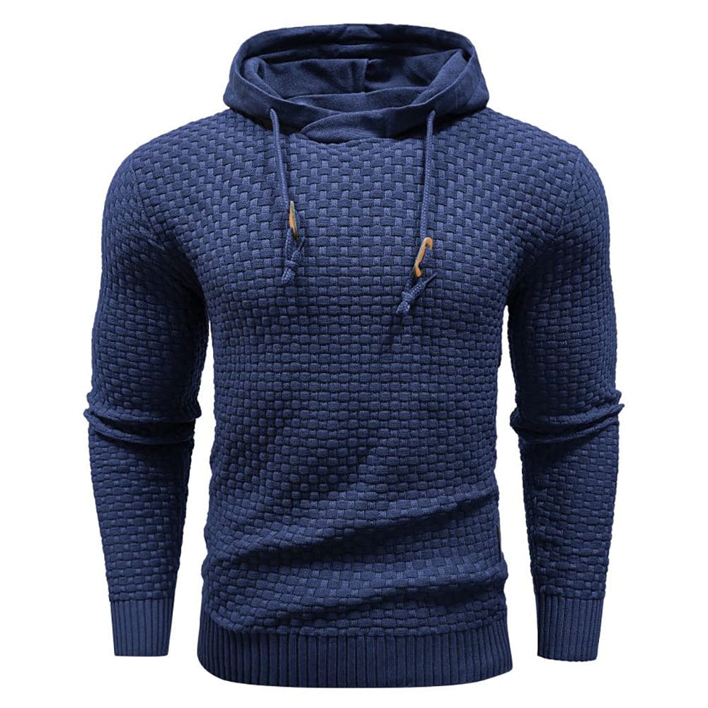 Robusta felpa con cappuccio da uomo con struttura waffle – Calda, resistente e confortevole