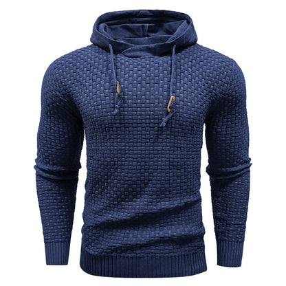 Robusta felpa con cappuccio da uomo con struttura waffle – Calda, resistente e confortevole