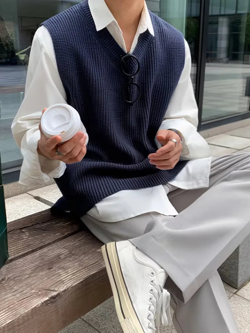 Gilet sans manches à col en V