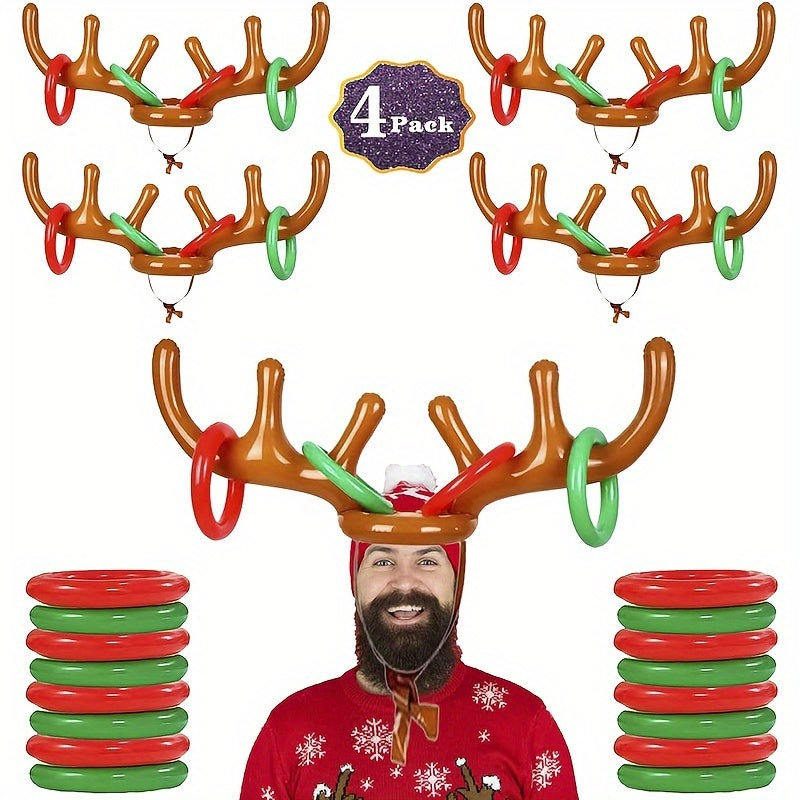 Inflatable Reindeer Antler Ring Toss Game - Fun Christmas and Party Game