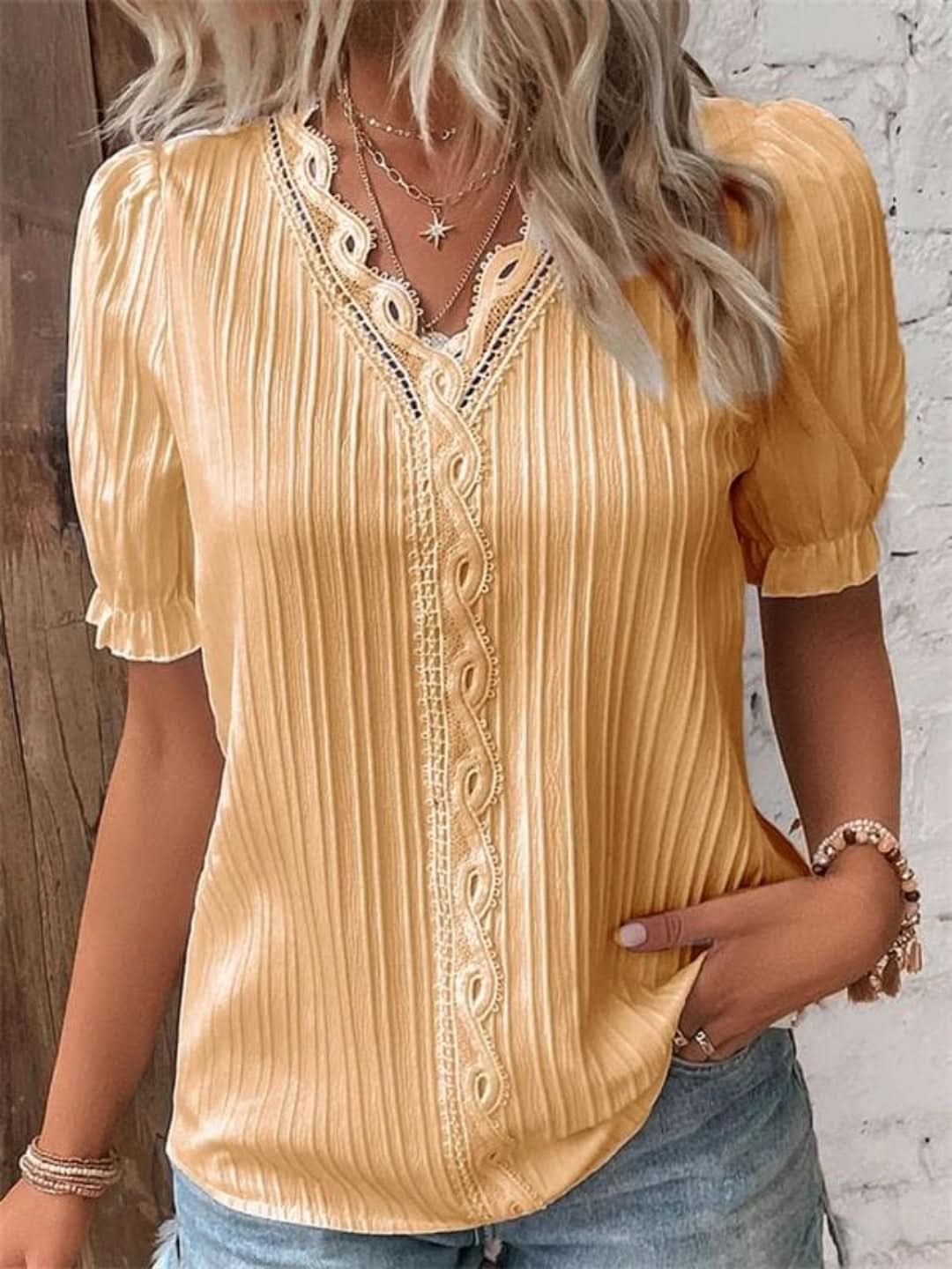 Modize - V-neck Elegant Shirt