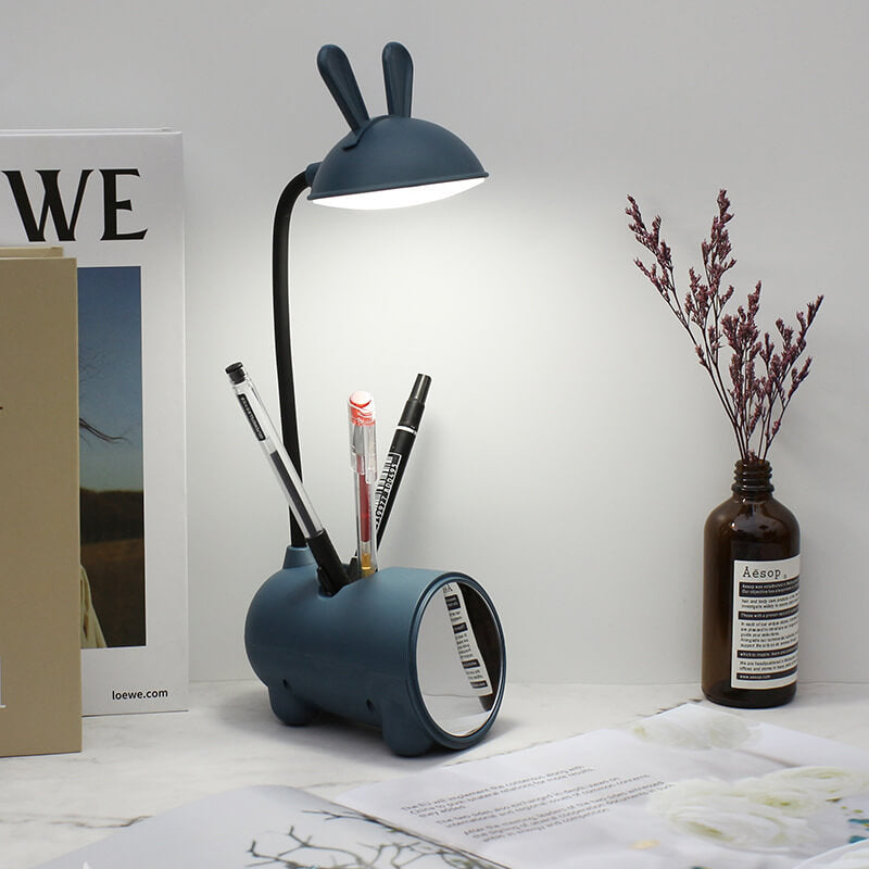 LED desk lamp with rabbit design and pen holder – Touch and dimmable