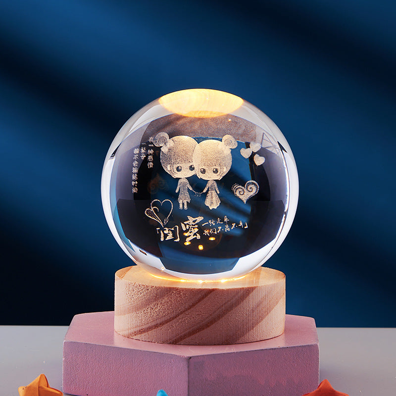 Lampada Notturna LED 3D Crystal Glow