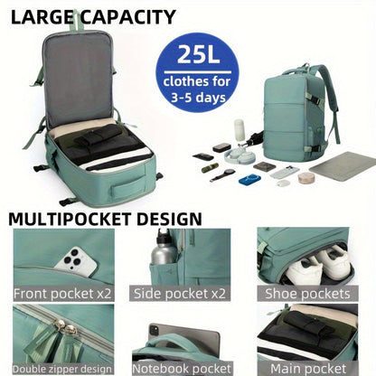 Mochila de viaje con apertura de 180° y compartimento para zapatos