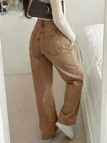 Jean droit taille mi-haute