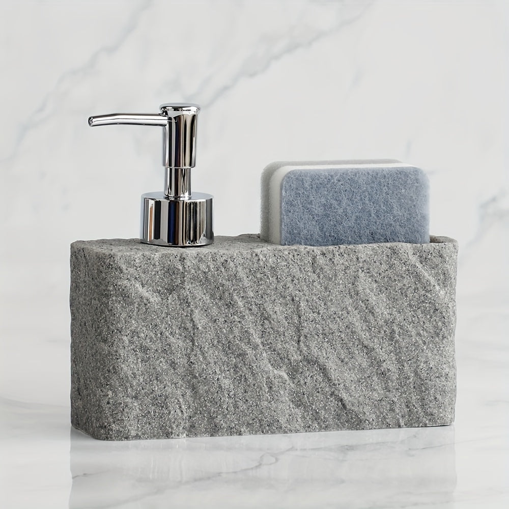 Kitchen soap dispenser with sponge holder made of natural stone – Stylish and practical