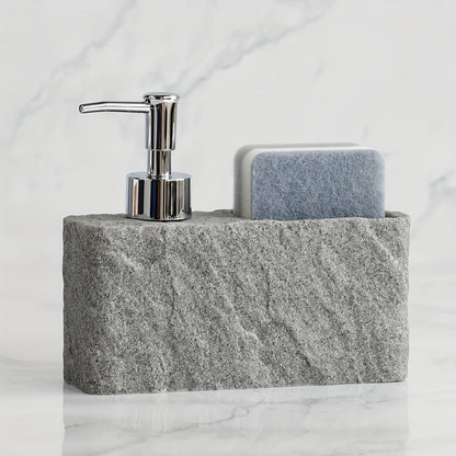 Kitchen soap dispenser with sponge holder made of natural stone – Stylish and practical