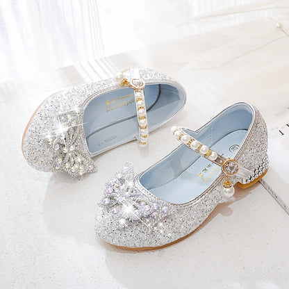 Elegante, mit Pailletten und Perlen verzierte, rutschfeste Schleifen-Schuhe für Mädchen – Emmy