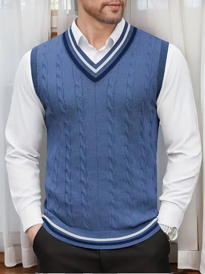 Gilet sans manches en tricot avec col en V