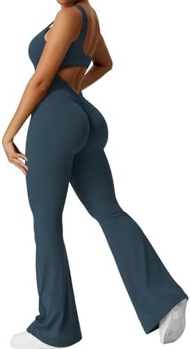 Sleeveless Flared Jumpsuit for Yoga & Fitness