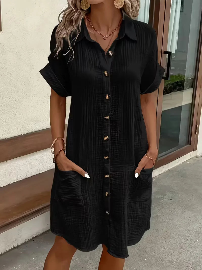 Robe chemise à manches courtes