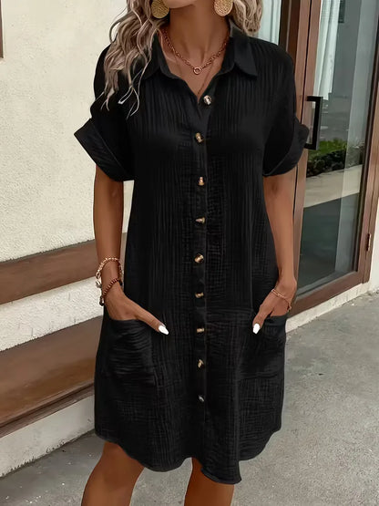 Robe chemise à manches courtes
