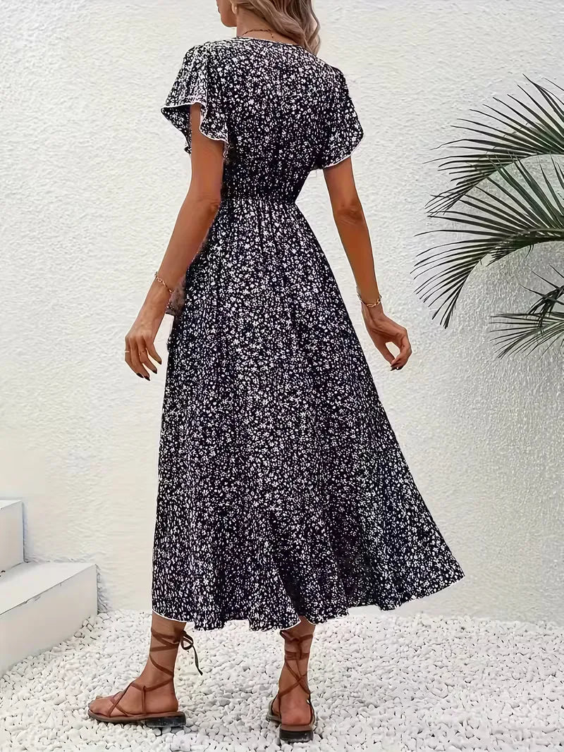 Robe portefeuille à fleurs
