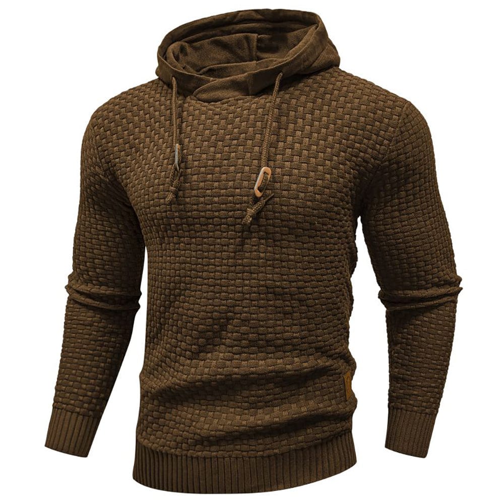 Robusta felpa con cappuccio da uomo con struttura waffle – Calda, resistente e confortevole