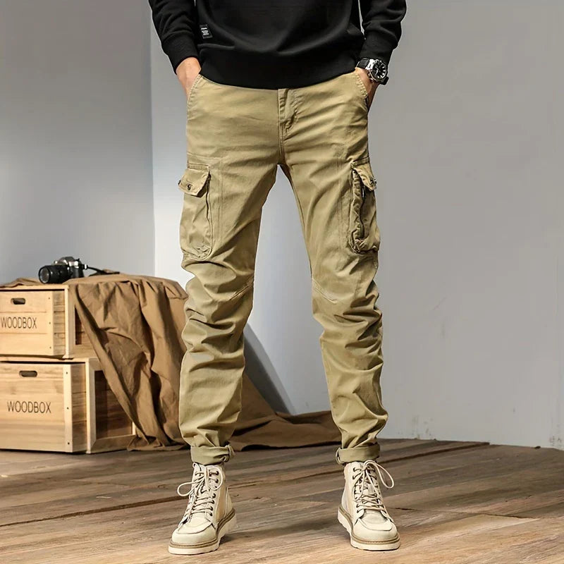 Calças jogger cargo elegantes para homem