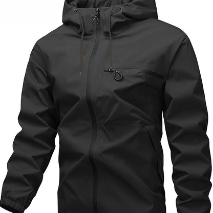 Men's Outdoor Jacket for Spring and Autumn – Windproof Hooded Jacket for Outdoor Activities