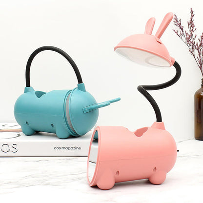 LED desk lamp with rabbit design and pen holder – Touch and dimmable