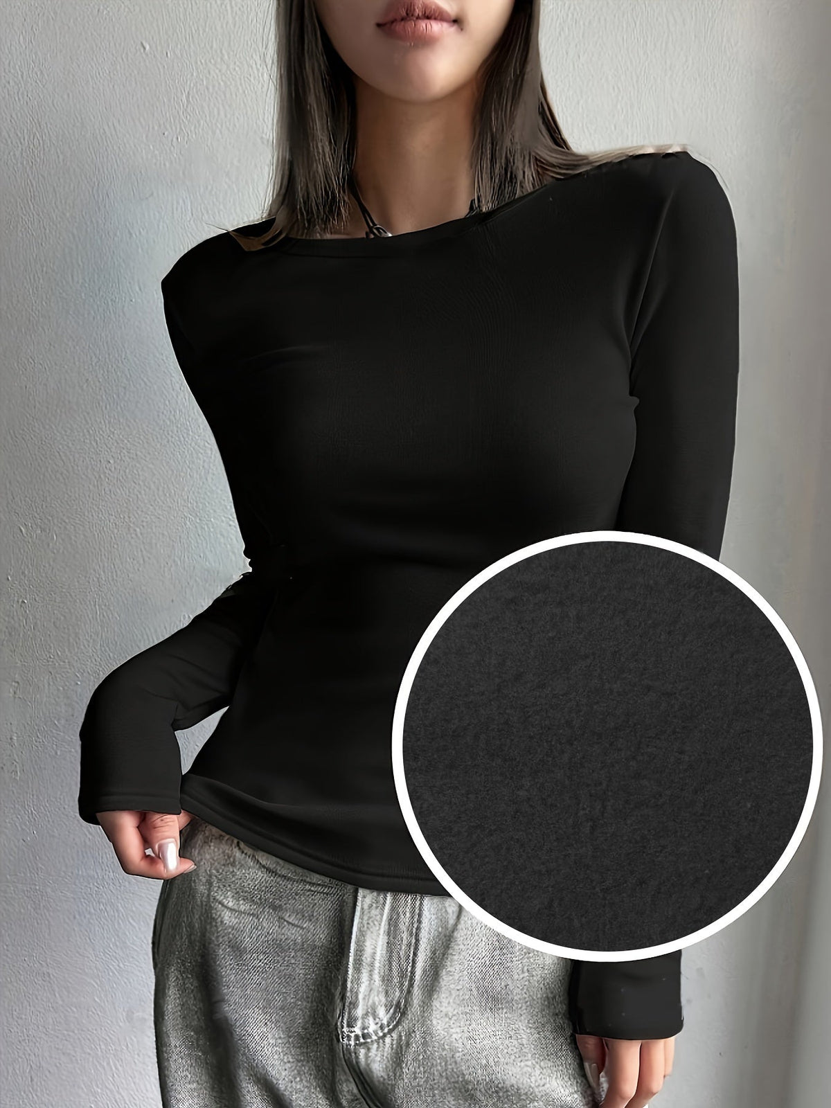 Ladies' Thermal Long Sleeve Top for Autumn and Winter – Comfortable and Warm Basic Item