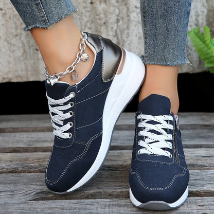 Ladies' Sports Shoes with Thick Sole and Comfortable Design