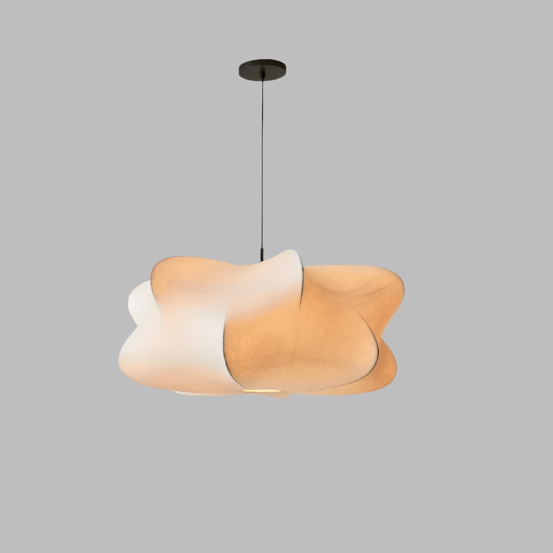 Japanese Silk Pendant Lamp - Wabi Sabi Design