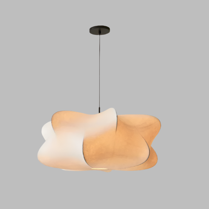 Japanese Silk Pendant Lamp - Wabi Sabi Design