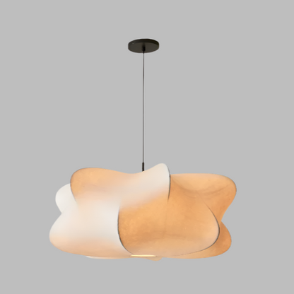 Japanese Silk Pendant Lamp - Wabi Sabi Design