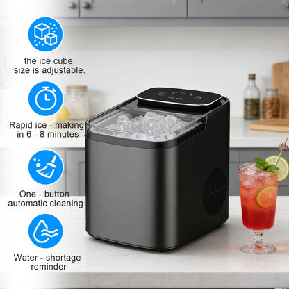 Self-Cleaning Ice Cube Maker with Two Ice Cube Sizes for Daily Use