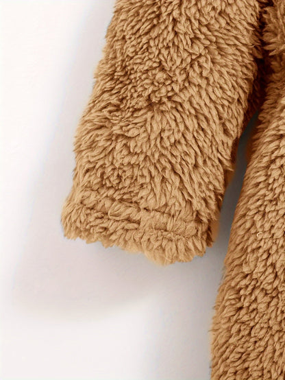 Roupão com capuz para bebé – roupão macio de tecido teddy para bebés e crianças pequenas, ideal para o inverno
