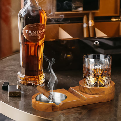 Creatieve sigarenasbak en whiskyglaasjesplateau - Het perfecte Vaderdag- of relatiegeschenk
