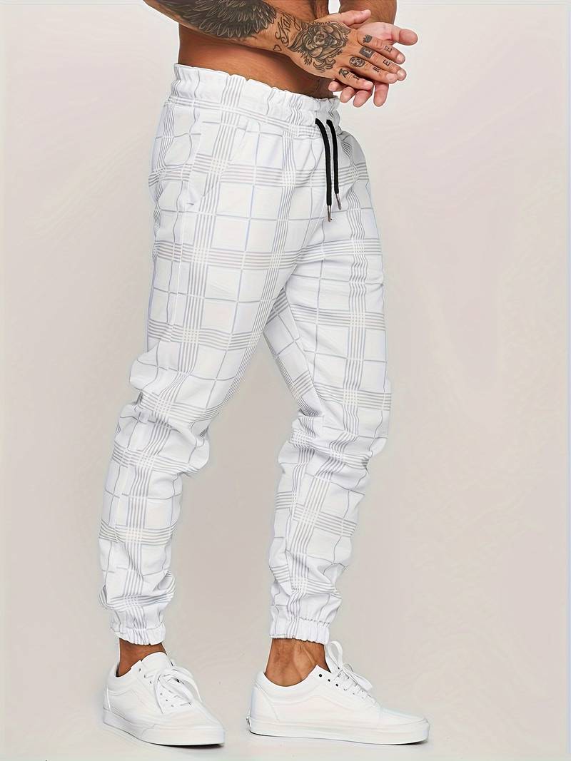 UrbanFit – Checked Slim Fit Jogging Trousers for Men