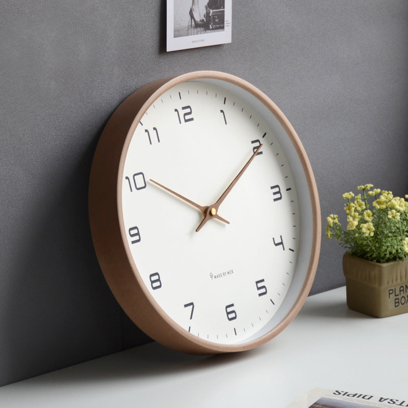 Orologio da parete minimalista con cornice in legno – Elegante, intramontabile e facile da leggere