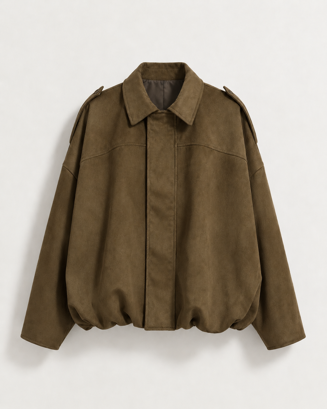 Ladies' Suede Leather Oversized Warm Jacket