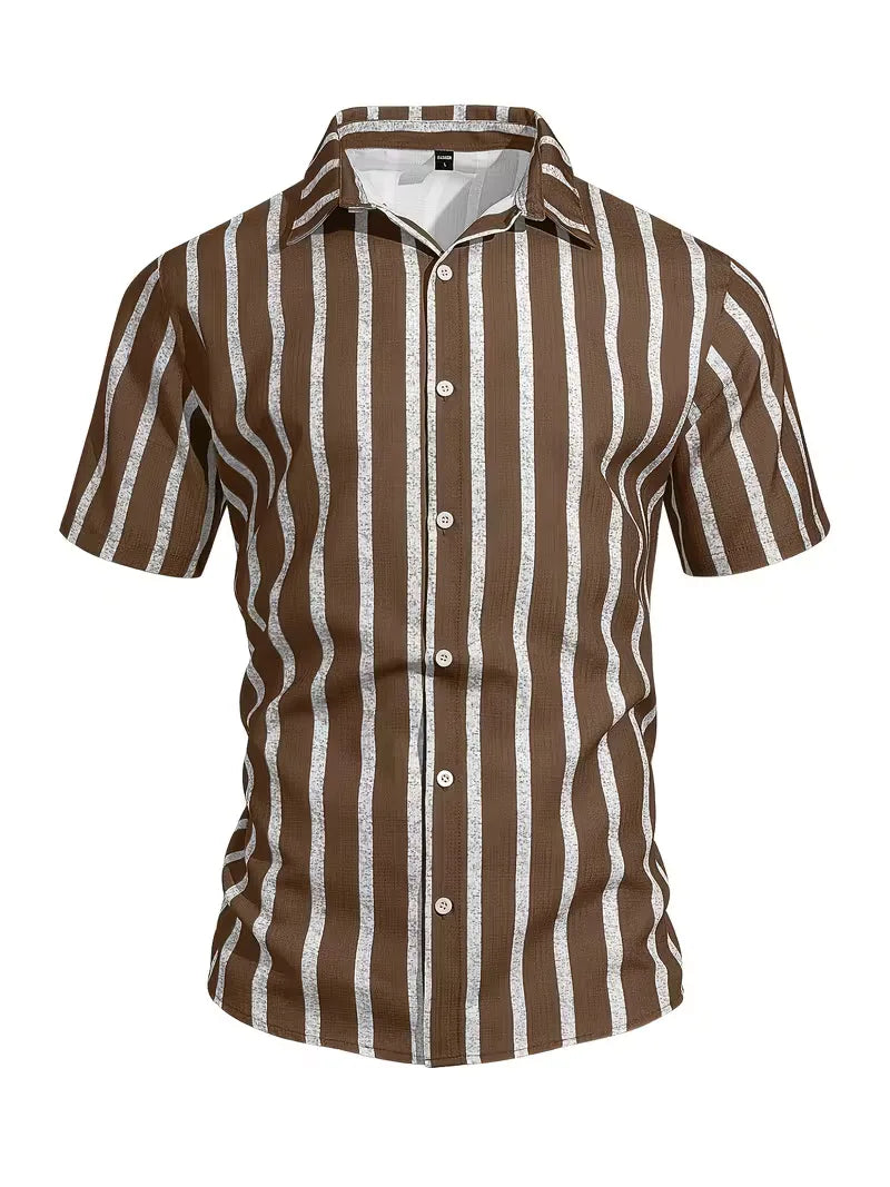 Chemise à manches courtes à rayures verticales