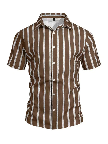 Chemise à manches courtes à rayures verticales